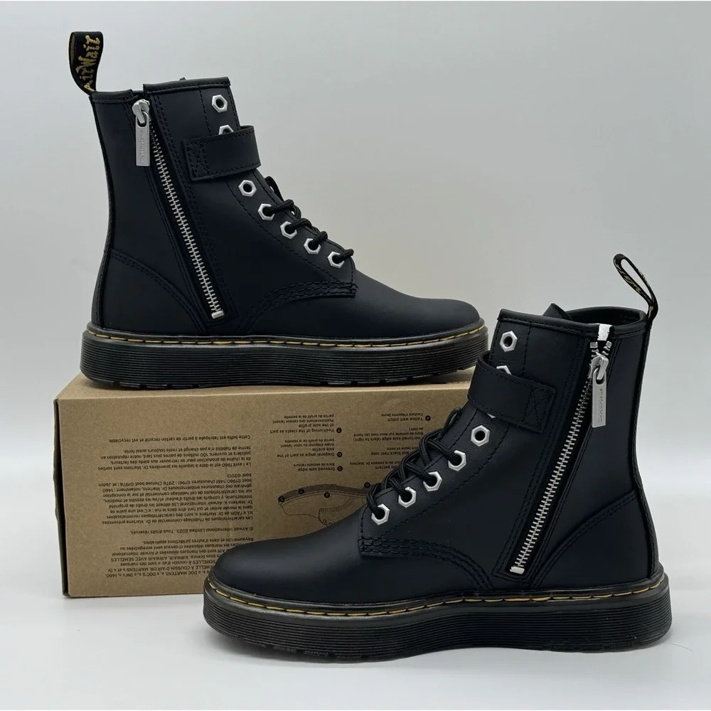 Dr‎ Martens Women's Zavala ALT Black Hydro Leather Boots Size 9 31935001